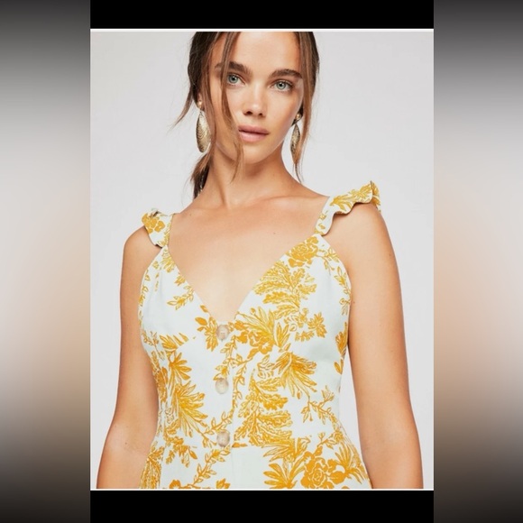 FREE PEOPLE SAGE COMBO BE THE ONE WIDE LEG JUMPSUIT size 4 - Picture 3 of 12